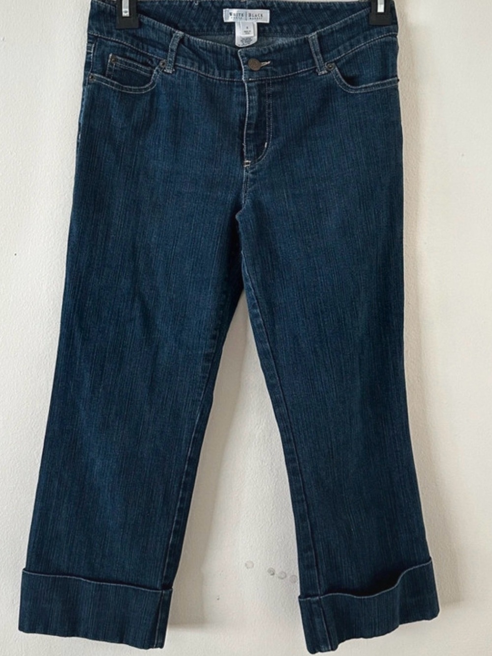 White House Black Market Dark Indigo Cropped Cuff Jeans